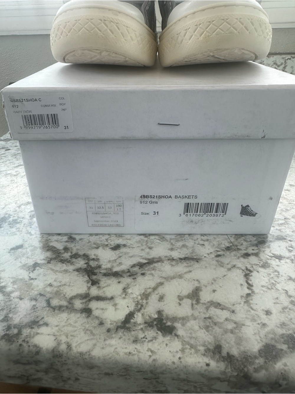 Dior Gray High-Top Sneakers with White Laces - Picture 11 of 14